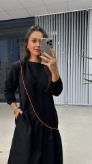 Dr 2427 Orange Stripe Transitional Sweat Poplin Dress