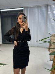 Schwarzes Wickelkleid „My Bird Eye“.