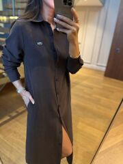 Km 4464 Orj. Marka Kemerli A. Kahve Gömlek Elbise