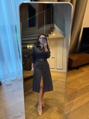 Km 4464 Orj. Marka Kemerli A. Kahve Gömlek Elbise