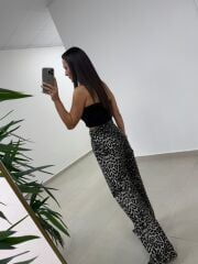 Spt 1071 Leopar Palazzo Pantolon