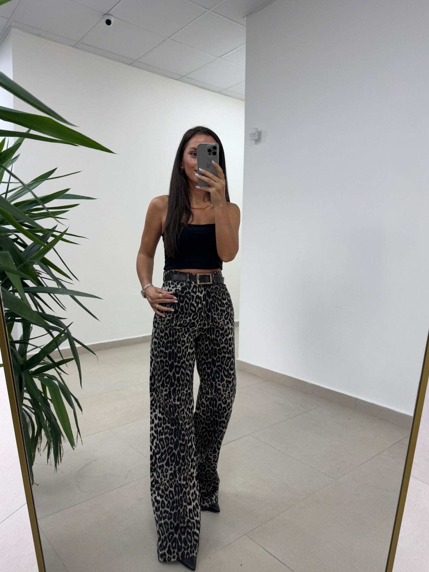 Spt 1071 Leopar Palazzo Pantolon