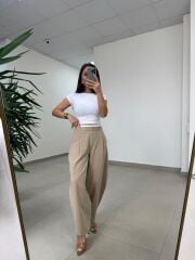 Fp 51343 Bel Detaylı Poliviskon Taş Pantolon