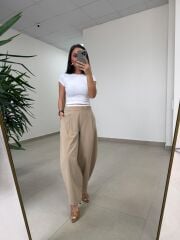 Fp 51343 Bel Detaylı Poliviskon Taş Pantolon