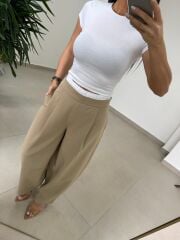 Fp 51343 Bel Detaylı Poliviskon Taş Pantolon