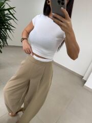 Fp 51343 Bel Detaylı Poliviskon Taş Pantolon