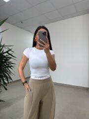 Fp 51343 Bel Detaylı Poliviskon Taş Pantolon