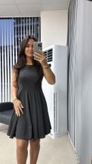 My 3692 Kolsuz Eteği Parça Dikişli Antarasit Çan Elbise