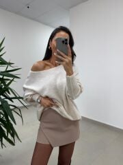 Mz 22749 Ekru Triko Kazak