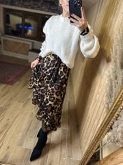 Mng leo eteği volanlı şifon elbise