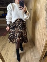 Mng leo eteği volanlı şifon elbise