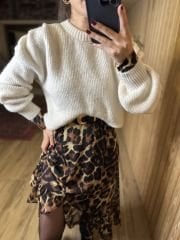 Mng leo eteği volanlı şifon elbise