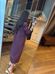 Km 4464 Orj. Marka Kemerli Bordo Gömlek Elbise