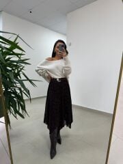 Mc 7095 Flok Parçalı Kahve Etek