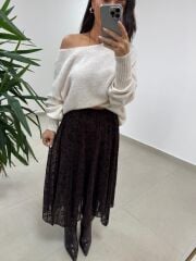 Mc 7095 Flok Parçalı Kahve Etek