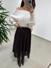 Mc 7095 Flok Parçalı Kahve Etek