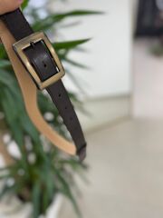 1516 A.kahve Antik Kaplama Gold Kare Tokalı Kemer