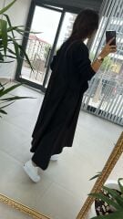 Dr 2448 Tasarım Siyah Poplin Elbise
