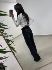 Spt 488 Füme Yıkamalı Palazzo Pantolon