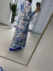 My 3043 Saks biye geçişli bohem elbise