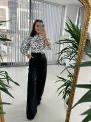 Sg Tasarım Astarlı Siyah Geçişli Bluz