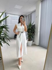 Fw 8130 Simba Tensel Kemerli Beyaz Elbise