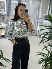 Sg Tasarım Astarlı Siyah Geçişli Bluz