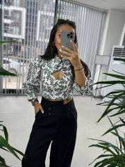 Sg Tasarım Astarlı Siyah Geçişli Bluz