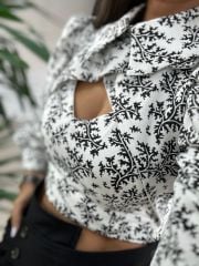 Sg Tasarım Astarlı Siyah Geçişli Bluz