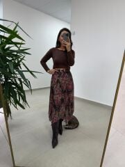 Mc 7097 Üçgen Parçalı Simli Rose Etek