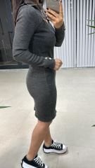 Design Zippered Steel Anthracite Dress