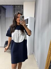 Sg Fermuar Detaylı Gri-Laci Elbise