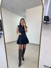 Tp 2974 Apoletli Vatkalı Laci Elbise