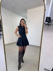 Tp 2974 Apoletli Vatkalı Laci Elbise