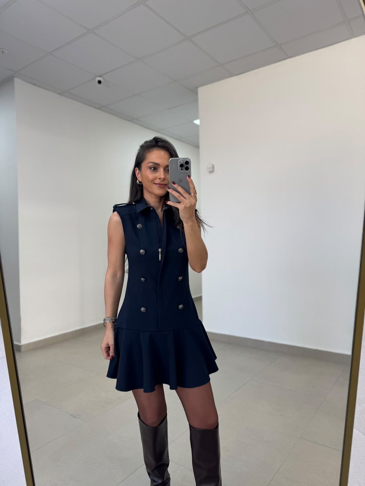 Tp 2974 Apoletli Vatkalı Laci Elbise