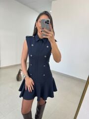 Tp 2974 Apoletli Vatkalı Laci Elbise