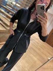 La 25185 Kapitone Bel Lastik Detaylı Antrasit Takım