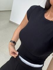 İv 24173 Kısa Kollu Pamuklu Siyah Tişört