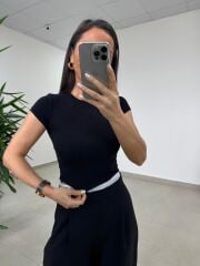 İv 24173 Kısa Kollu Pamuklu Siyah Tişört