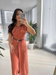 Fw 8130 Simba Tensel Kemerli Kiremit Elbise