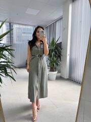 Fw 8130 Simba Tensel Kemerli Haki Elbise