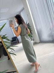 Fw 8130 Simba Tensel Kemerli Haki Elbise