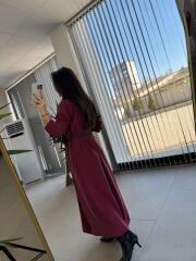 Fw 8185 Lina Bordo Gömlek Elbise