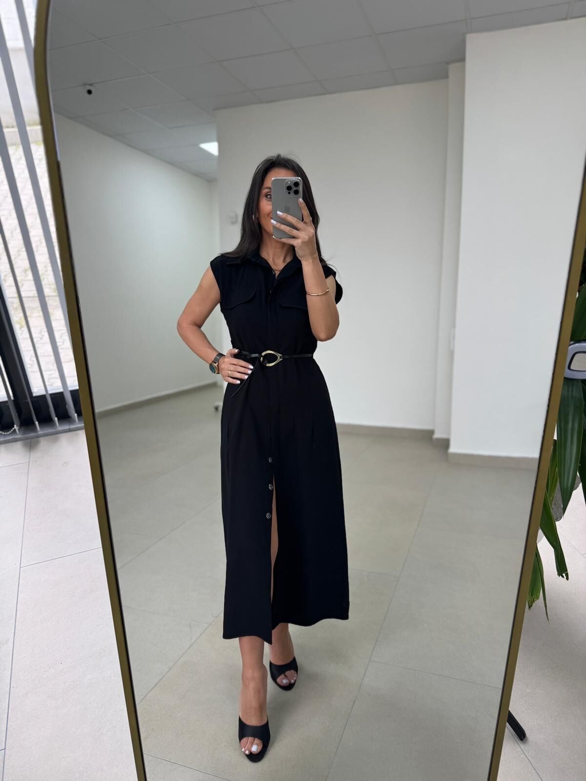 Fw 8130 Simba Tensel Kemerli Siyah Elbise