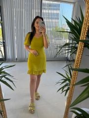 Mc 5830 Sweetheart Neck Oil Green Chiffon Dress