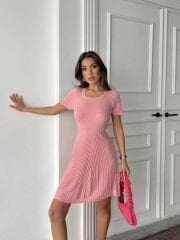 Sv 024314 Pembe Triko Elbise
