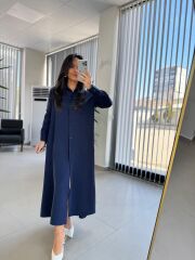 Fw 8185 Lina İndigo Gömlek Elbise