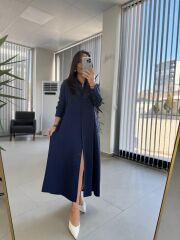 Fw 8185 Lina İndigo Gömlek Elbise