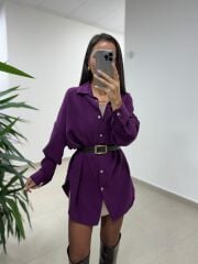 Ms 79377 Mor Oversize Gömlek