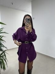 Ms 79377 Mor Oversize Gömlek